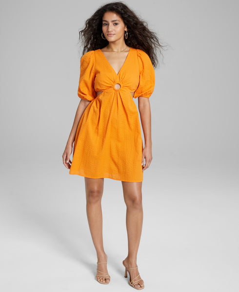 Now This Womens Keyhole Cotton Mini Dress